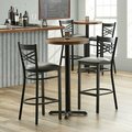 Lancaster Table & Seating LT 24'' Round Bar Height Recycled Wood Table - Vintage Finish 349B24RDVINX